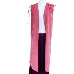 ✨️Dusty Rose Mauve Velveted Suede-like Sleeveless Duster Vest✨️